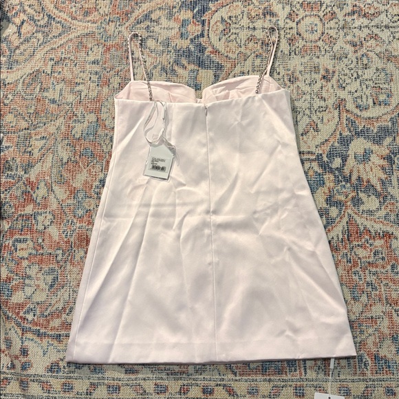 Self-Portrait Pink Satin Diamanté Mini Dress SZ US 6 NWT - Picture 5 of 9